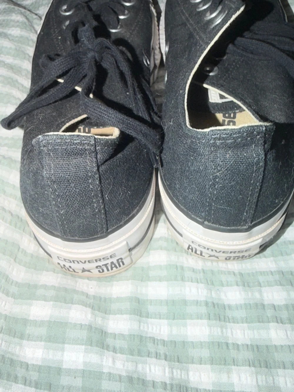 Converse Black Low Top Canvas Platform Sneakers